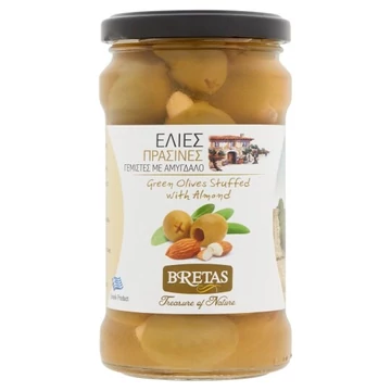 BRETAS Olajbogyó - zöld, mandulával töltött 300/180g