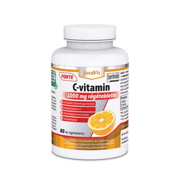JutaVit - C-vitamin 1000mg Forte rágótabletta+D3+csipkeb.kivonat 60x (narancs)