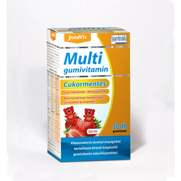 JutaVit - Multivitamin Gumi Cukormentes eper ízu 50x