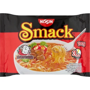 Nissin - Smack csípős marha ízű instant tésztaleves 100 g