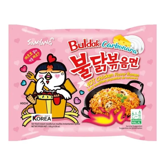 Buldak - Csirke Carbonara Ízesítésű Tészta 140gr