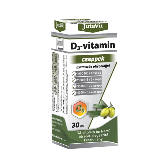 JutaVit - D3-vitamin cseppek Extra szűz olivaolajjal 1000NE 30ml 