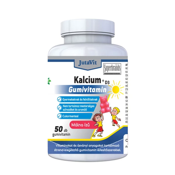 JutaVit - Kalcium+D3 Gumivitamin Málna ízű 50x