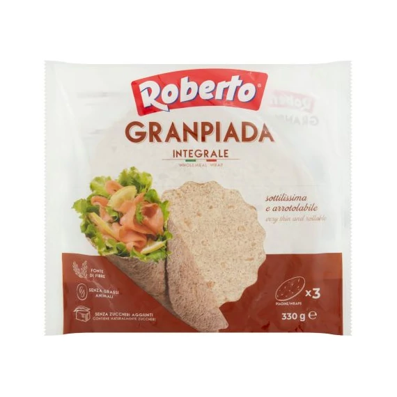 Roberto - Granpiada teljes kiőrlésű búzalisztből készült kenyér napraforgóolajjal 3 db 330 g