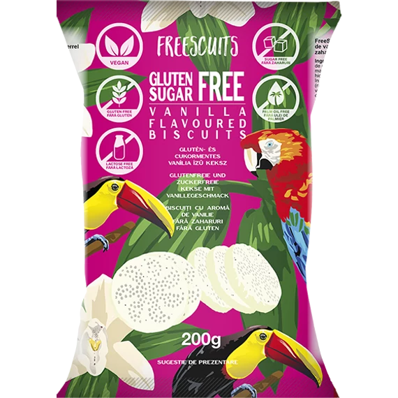 FreeScuits - glutén mentes vanília ízesítésű keksz 200g